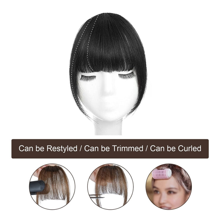 Chemical Fiber Wigs Thin Air Bangs Clip-on Wigs, Color: Dark Brown with Sideburns