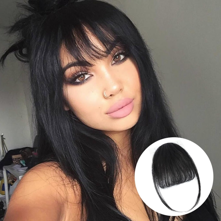 Chemical Fiber Wigs Thin Air Bangs Clip-on Wigs, Color: Dark Brown No Sideburns