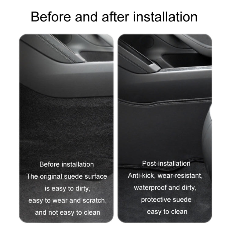 For Tesla Center Console Side Anti-kick Protective Pad, Style: For 2024 Model 3 Rear Row TPE