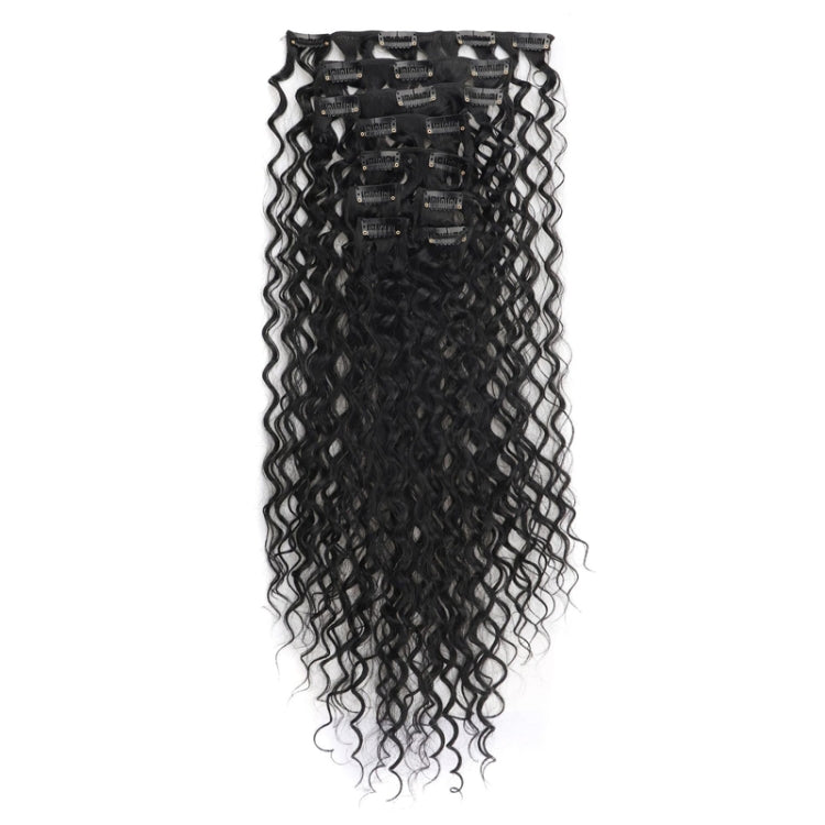 9pcs / Set Ladies Long Curly Hair Extension Pieces Natural Fluffy Invisible Wig - Natural Black