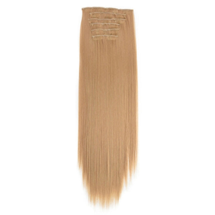 7pcs / Set Clips Long Straight Hair Extension Pieces 16 Clips Chemical Fiber Wigs, Model: 24M27#