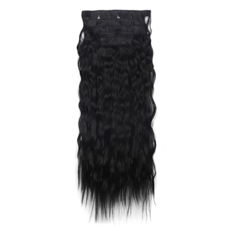 7pcs / Set Clip-On Corn Hair Extension Pieces 16-Card Cornrow Curl Wig, Color: 1B#