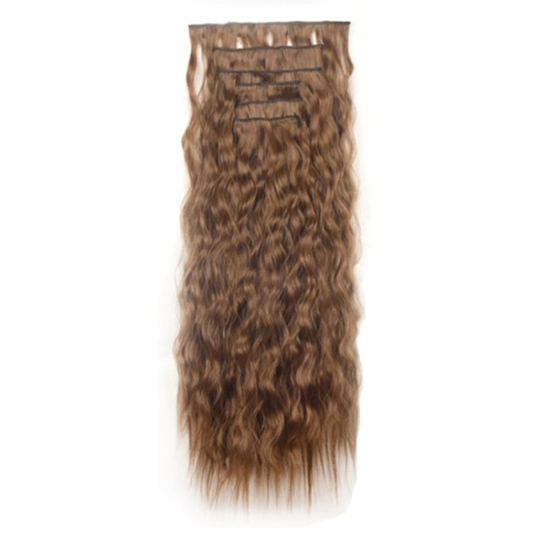 7pcs / Set Clip-On Corn Hair Extension Pieces 16-Card Cornrow Curl Wig, Color: 2M30#