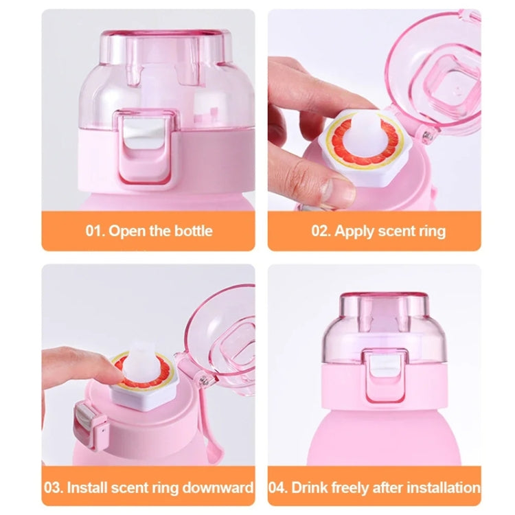 600ml Scent Flavored Water Bottle Leak-Proof Outdoor Sport Water Cup With 7 0 Sugar 0 Calorie Scent Rings