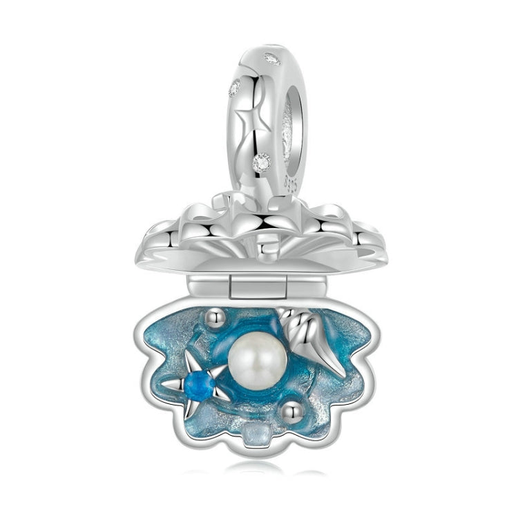 S925 Sterling Silver Openable and Closable Hollow Three-dimensional Scallop Bead Pendant - SCC2884