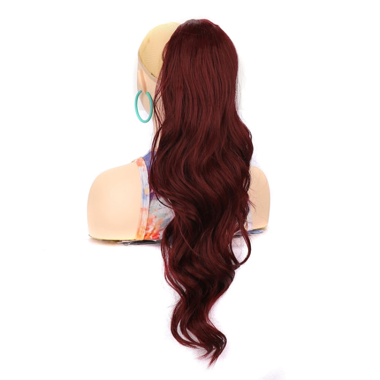 Mesh Drawstring Long Wavy Curly Ladies Ponytail Wig, Color: 118#