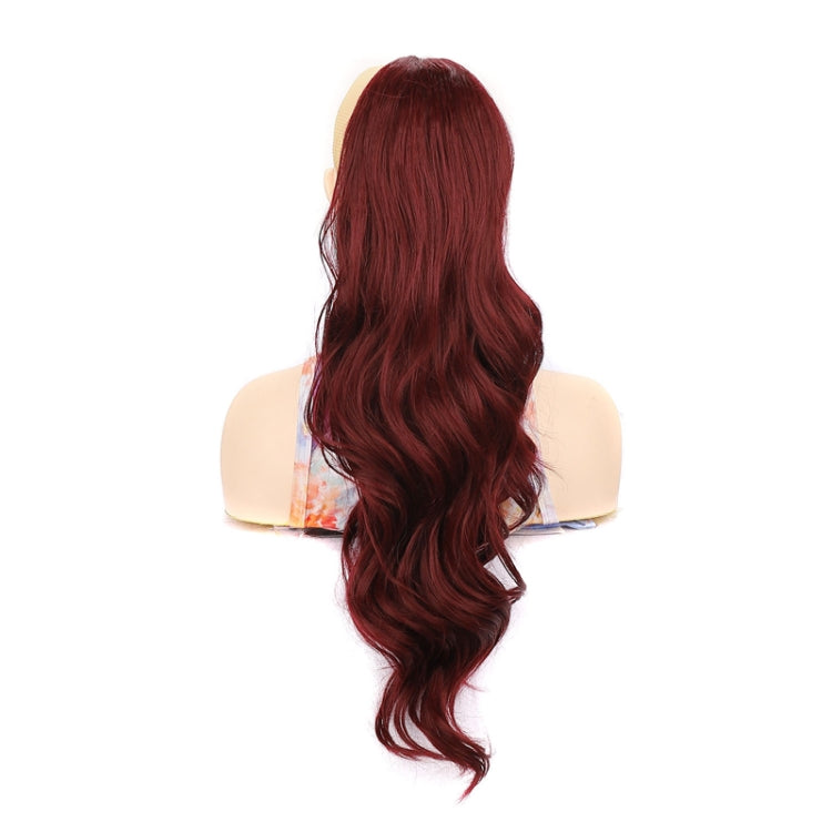 Mesh Drawstring Long Wavy Curly Ladies Ponytail Wig, Color: 1B#