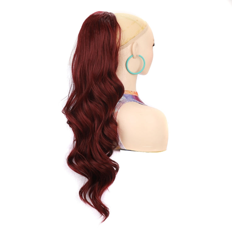 Mesh Drawstring Long Wavy Curly Ladies Ponytail Wig, Color: 18CM350#