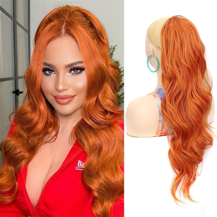 Mesh Drawstring Long Wavy Curly Ladies Ponytail Wig, Color: 1B#