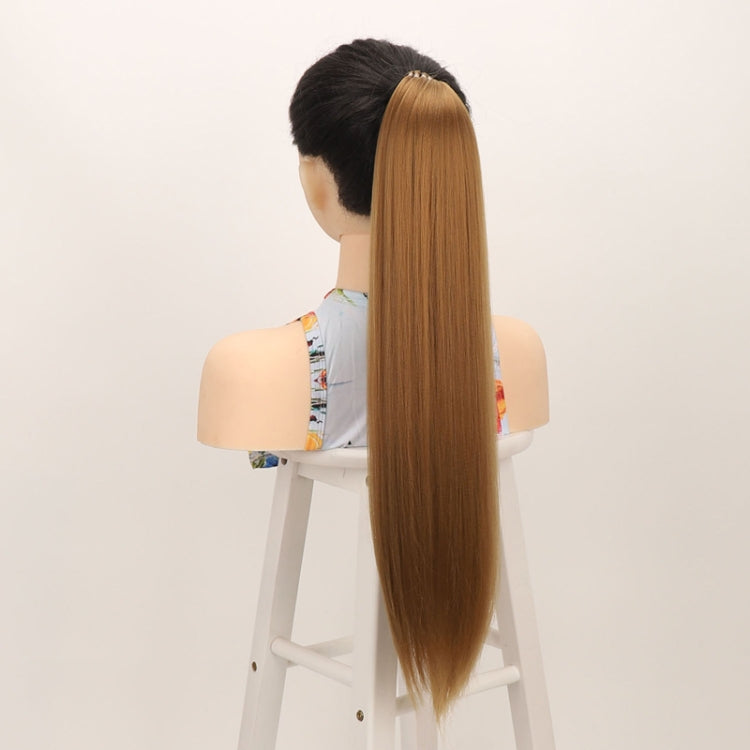 Ladies 24inch Fluffy Long Straight Hair Ponytail Wig, Color: 27#