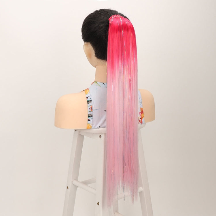 24 inch 9 Strands Chemical Fiber Colorful Hair Ring Dirty Braid Long Ponytail Wig, Color: B40#