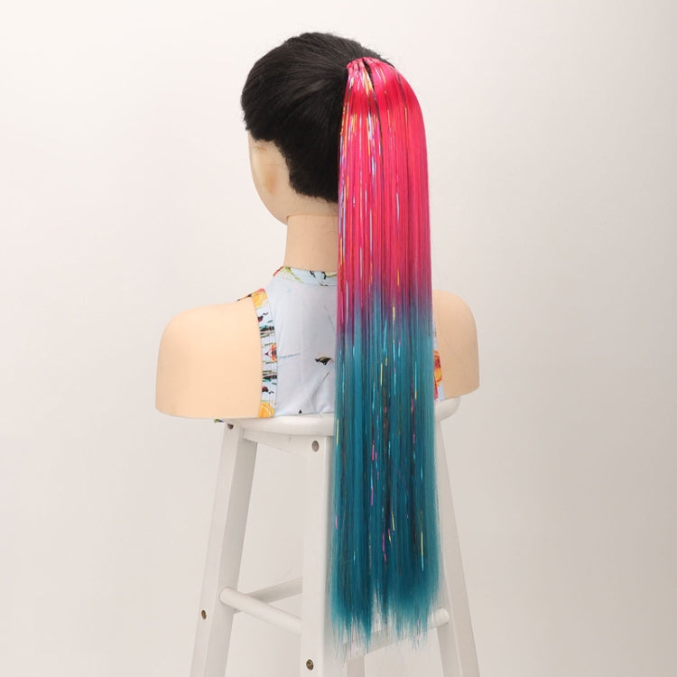 24 inch 9 Strands Chemical Fiber Colorful Hair Ring Dirty Braid Long Ponytail Wig, Color: B41#