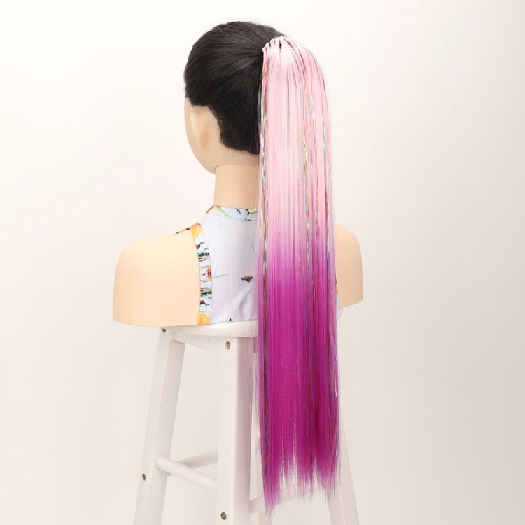 24 inch 9 Strands Chemical Fiber Colorful Hair Ring Dirty Braid Long Ponytail Wig, Color: B42#