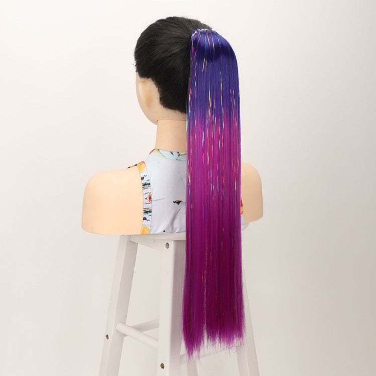 24 inch 9 Strands Chemical Fiber Colorful Hair Ring Dirty Braid Long Ponytail Wig, Color: B46#