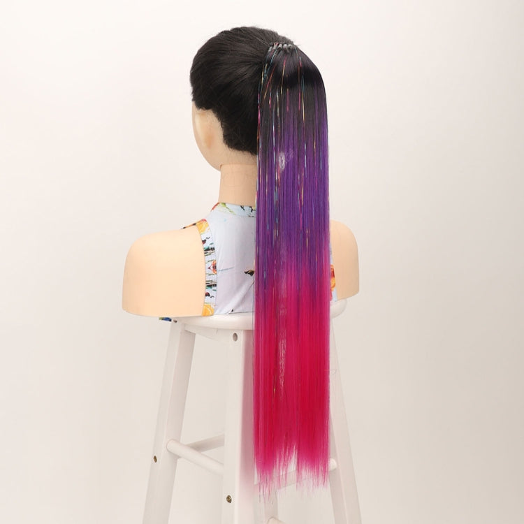 24 inch 9 Strands Chemical Fiber Colorful Hair Ring Dirty Braid Long Ponytail Wig, Color: C11#