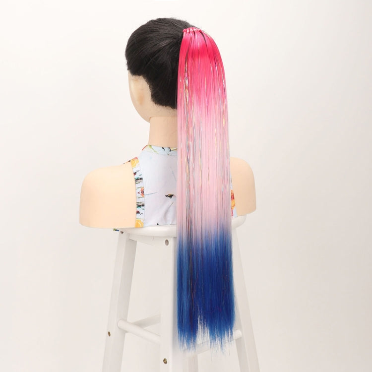 24 inch 9 Strands Chemical Fiber Colorful Hair Ring Dirty Braid Long Ponytail Wig, Color: C23#