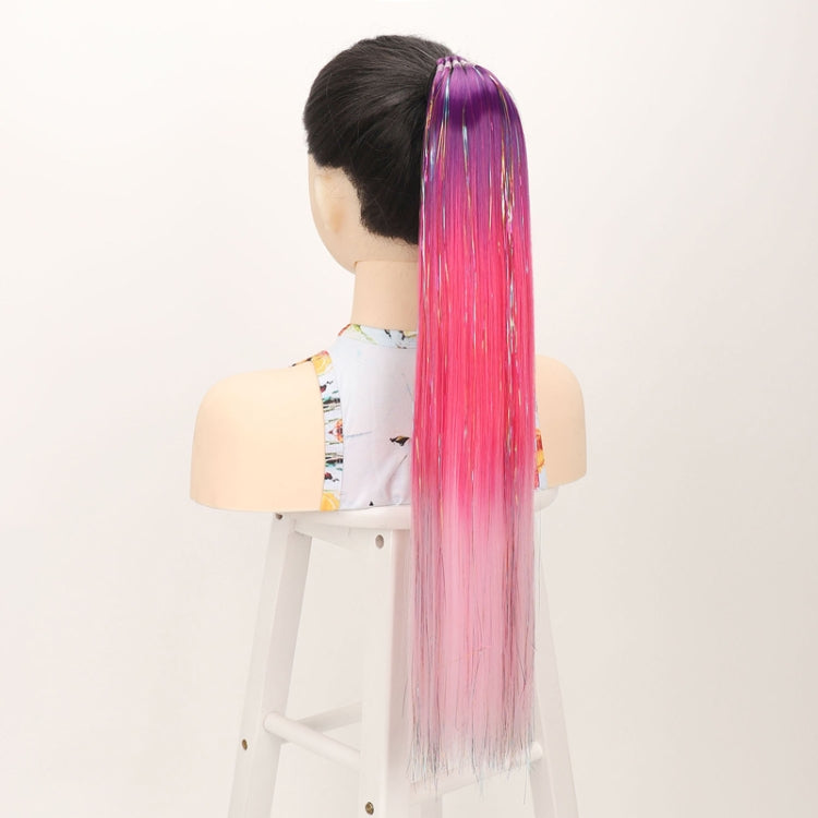 24 inch 9 Strands Chemical Fiber Colorful Hair Ring Dirty Braid Long Ponytail Wig, Color: C25#