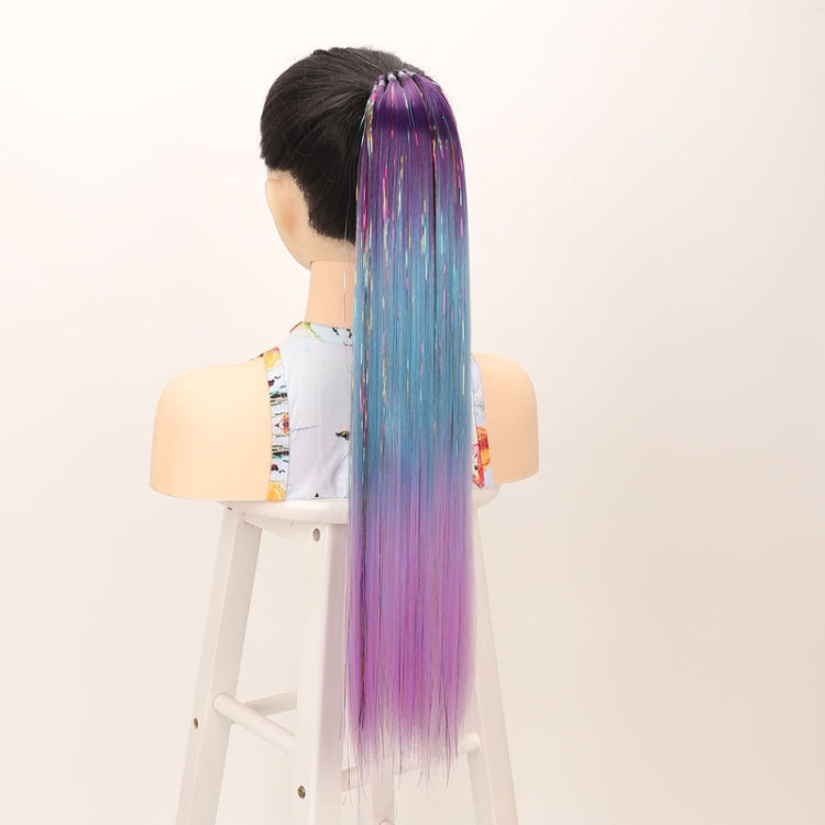 24 inch 9 Strands Chemical Fiber Colorful Hair Ring Dirty Braid Long Ponytail Wig, Color: C26#