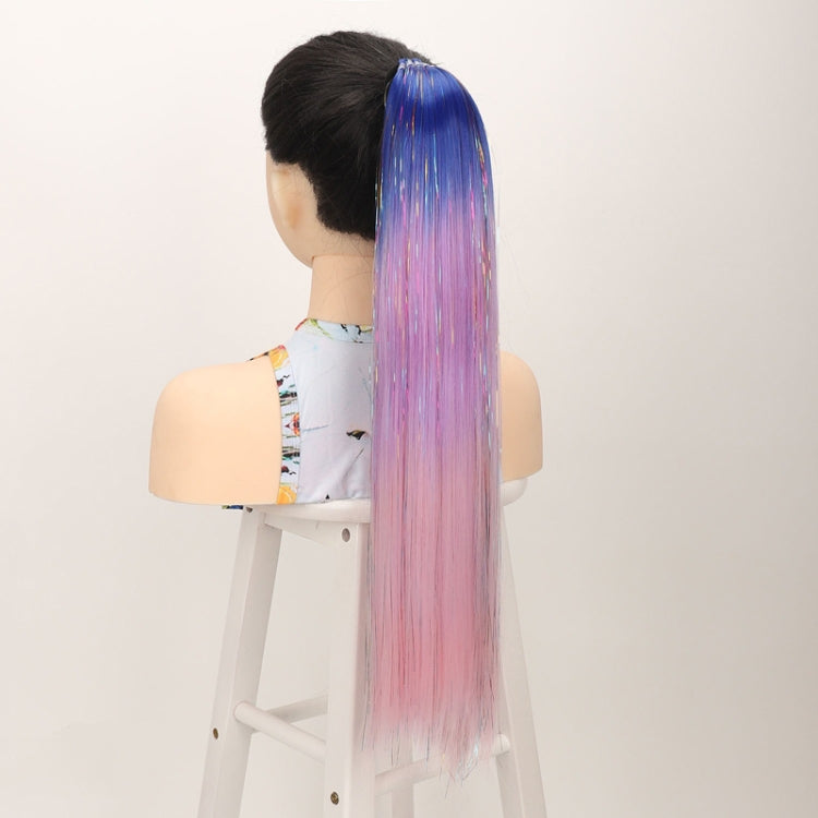 24 inch 9 Strands Chemical Fiber Colorful Hair Ring Dirty Braid Long Ponytail Wig, Color: C27#