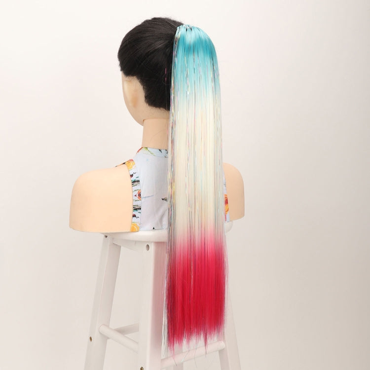 24 inch 9 Strands Chemical Fiber Colorful Hair Ring Dirty Braid Long Ponytail Wig, Color: C53#