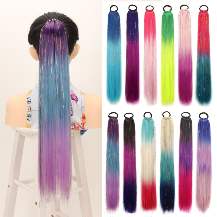 24 inch 9 Strands Chemical Fiber Colorful Hair Ring Dirty Braid Long Ponytail Wig, Color: C24#