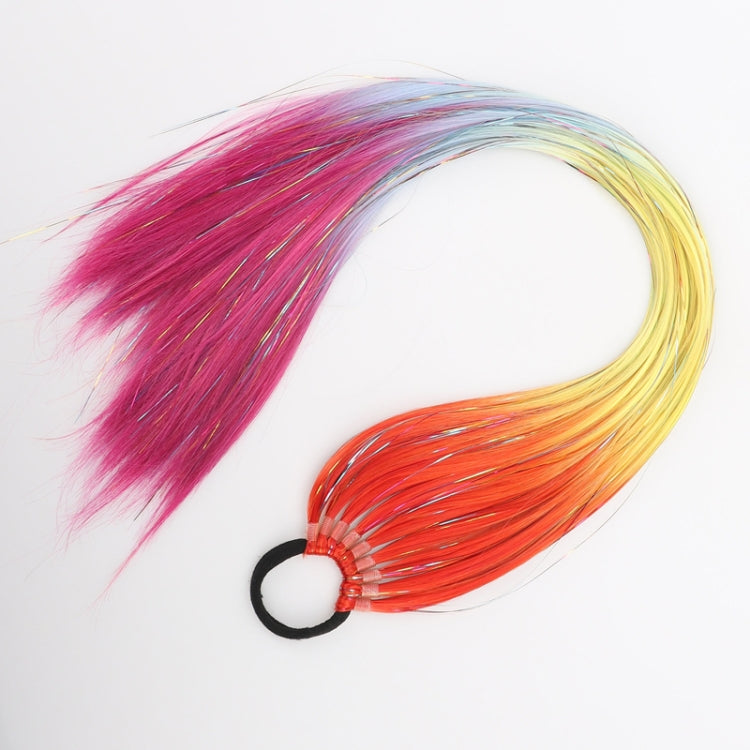 24 inch 9 Strands Chemical Fiber Colorful Hair Ring Dirty Braid Long Ponytail Wig, Color: B46#