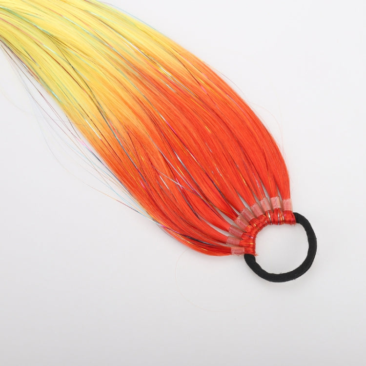 24 inch 9 Strands Chemical Fiber Colorful Hair Ring Dirty Braid Long Ponytail Wig, Color: B47#