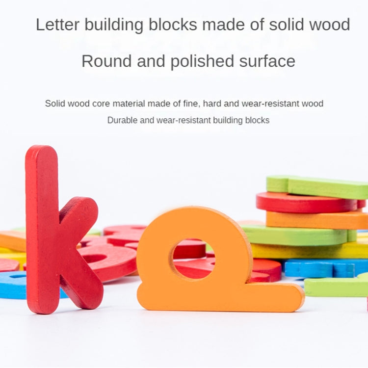 Children Wooden Matching Letter Game 26 Alphabet Spelling Practice Early Learning Cognitive Puzzle Toys - Colorful