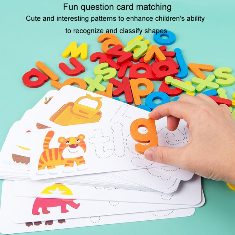 Children Wooden Matching Letter Game 26 Alphabet Spelling Practice Early Learning Cognitive Puzzle Toys - Colorful