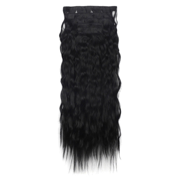 6pcs / Set Clips Corn Hair Long Curly Picking Hair Extensions Wig Piece, Color: 1B#