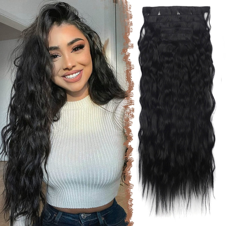 6pcs / Set Clips Corn Hair Long Curly Picking Hair Extensions Wig Piece, Color: 27H613#