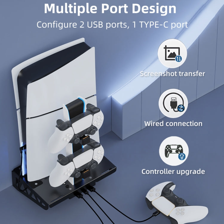 For PS5 Slim / PS5 iplay HBP-545 Wall Mount Charging Bracket - Black