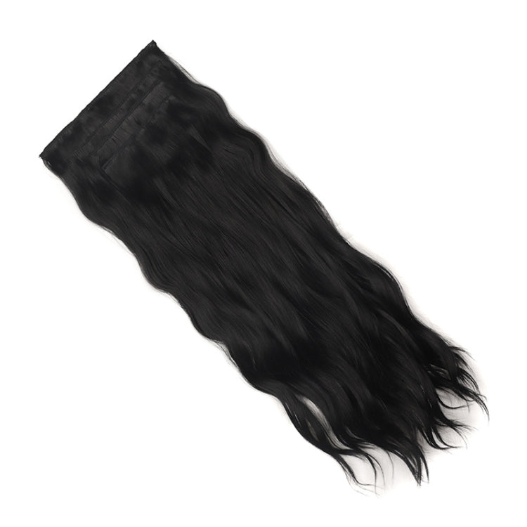 4pcs / Set Ladies Clip Hairstyle Water Wave Long Curly Hair Extensions Wig Pieces, Color: 1B#