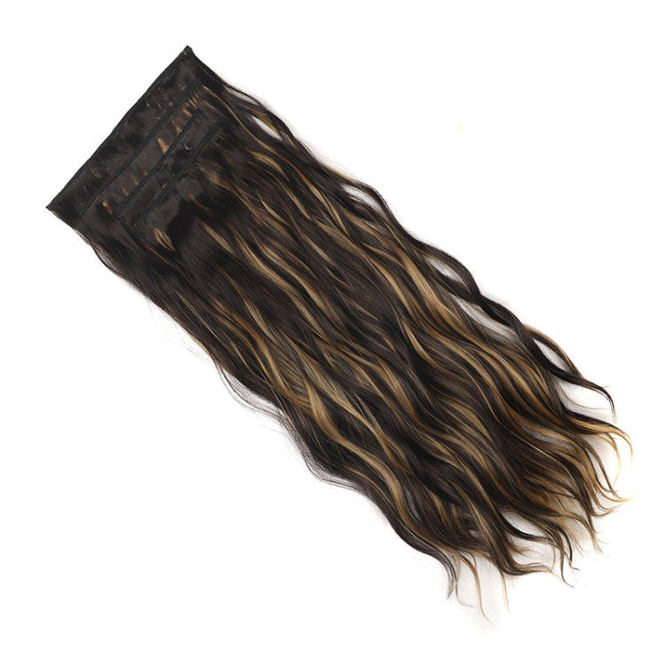 4pcs / Set Ladies Clip Hairstyle Water Wave Long Curly Hair Extensions Wig Pieces, Color: 2H27#