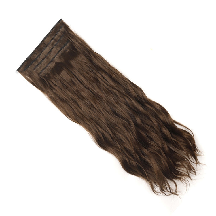 4pcs / Set Ladies Clip Hairstyle Water Wave Long Curly Hair Extensions Wig Pieces, Color: 8B#