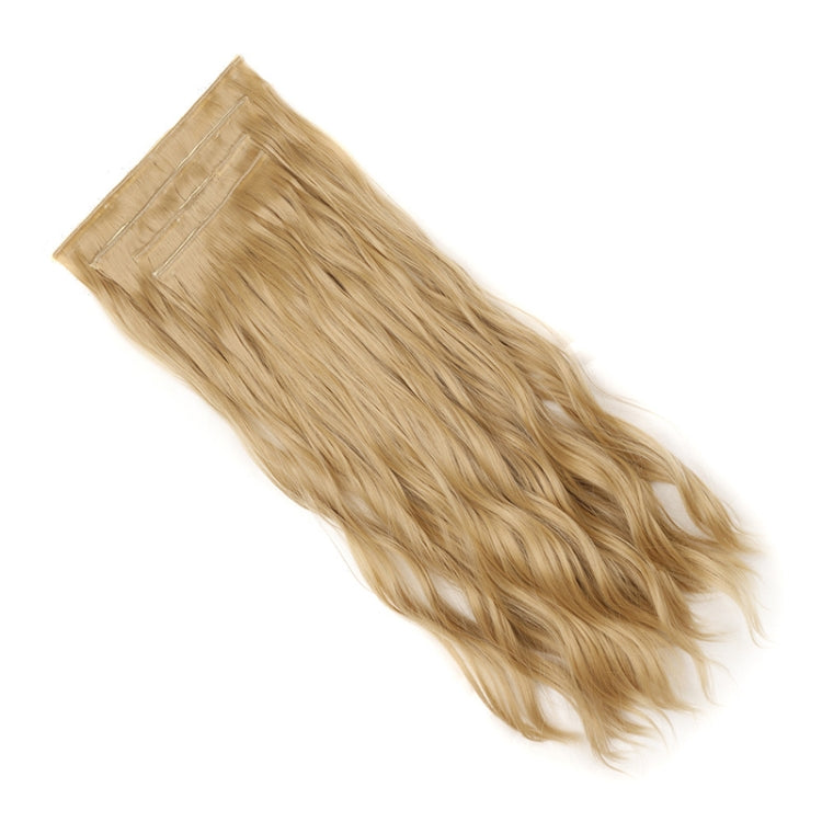 4pcs / Set Ladies Clip Hairstyle Water Wave Long Curly Hair Extensions Wig Pieces, Color: 22#