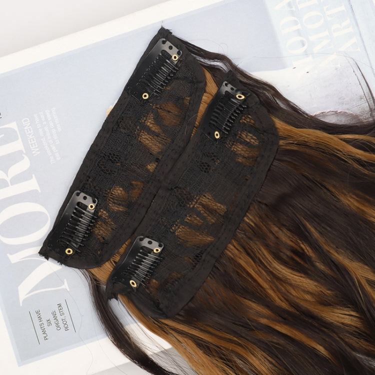 4pcs / Set Ladies Clip Hairstyle Water Wave Long Curly Hair Extensions Wig Pieces, Color: 8BH60#