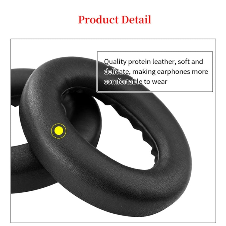 1pair For BOSE QC Ultra Headphone Leather Sponge Cover Earmuffs, Color: Black Leather