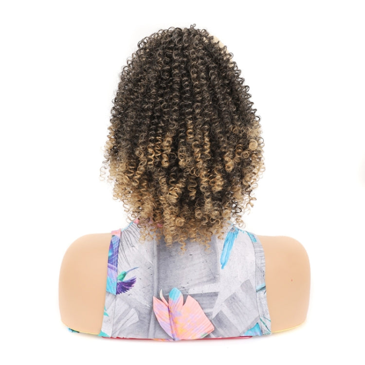 Ladies Fluffy Short Small Curly Ponytail Wig, Color: 1BT27#