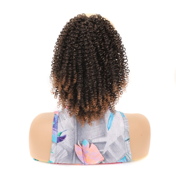 Ladies Fluffy Short Small Curly Ponytail Wig, Color: 1BT30#