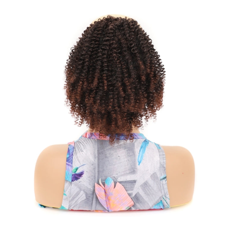 Ladies Fluffy Short Small Curly Ponytail Wig, Color: 1BT33#
