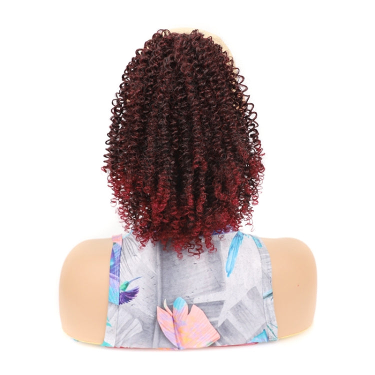 Ladies Fluffy Short Small Curly Ponytail Wig, Color: 1BTBUG#