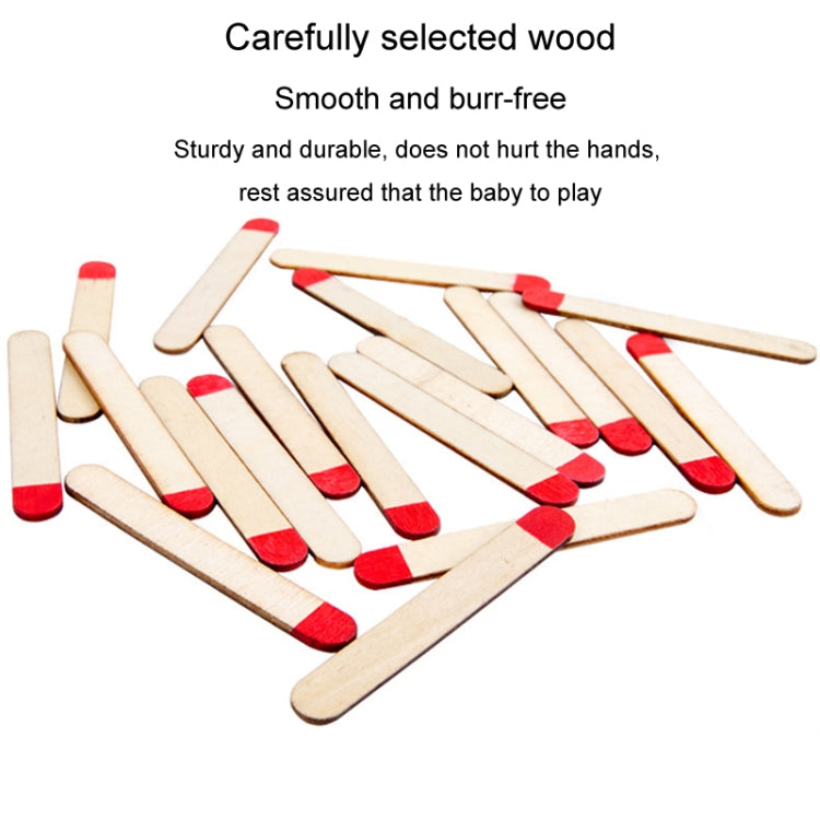 Children Wooden Match Game Stick Math Logic Thinking Teaching Aids Early Learning Puzzle Toy - 20 Matches+30 Cards