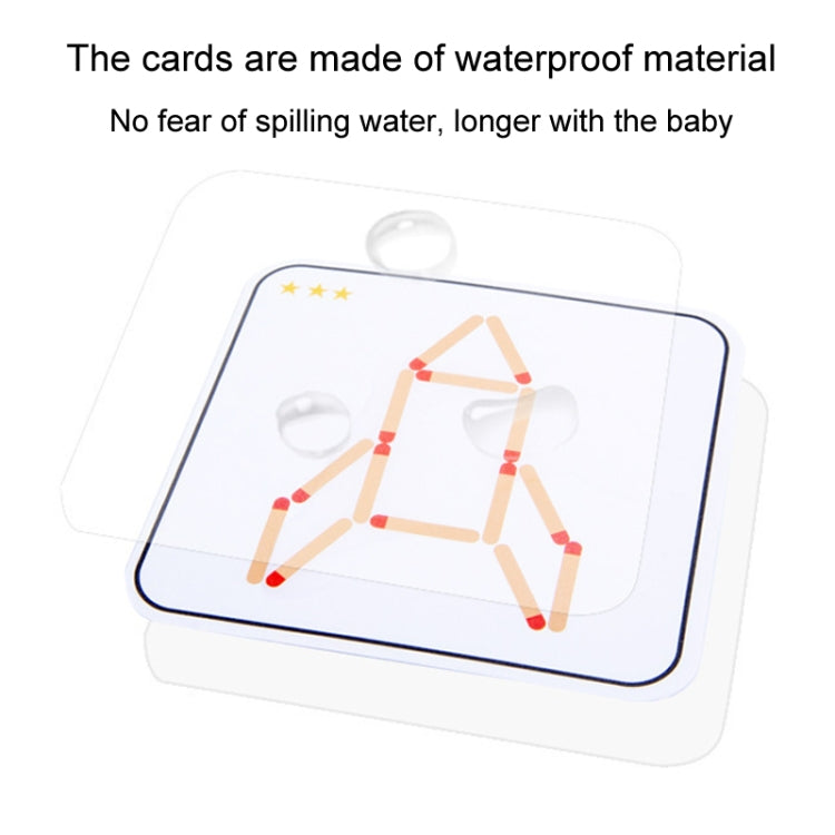 Children Wooden Match Game Stick Math Logic Thinking Teaching Aids Early Learning Puzzle Toy - 20 Matches+30 Cards