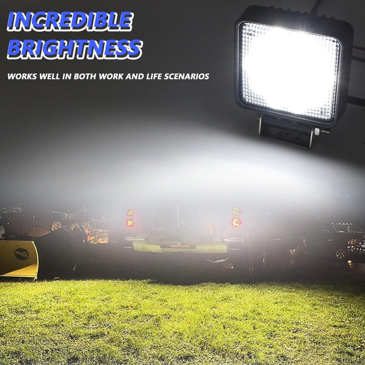 14W 9-30V 4 Inch Mixed Luminous Square Floodlight With Wire Set - X2