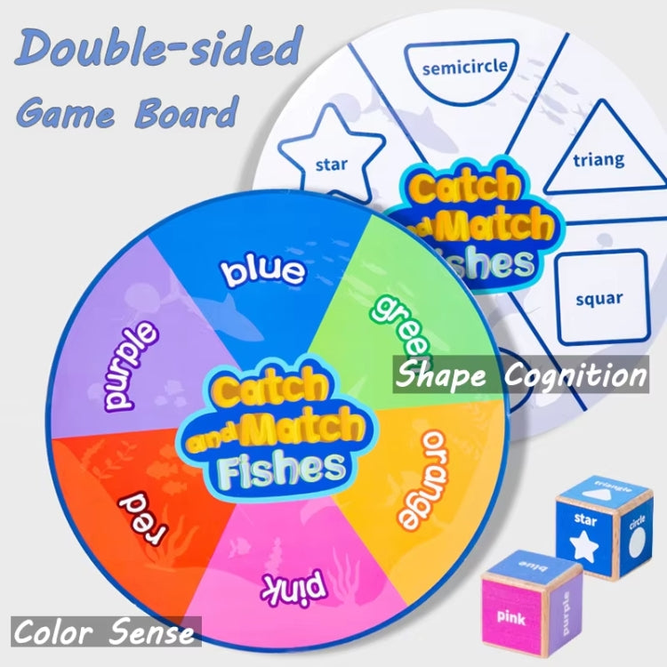 Toddler Color Shape Cognition Fishing Game Montessori Toy Wooden Magnetic Parent-Child Toy - Colorful