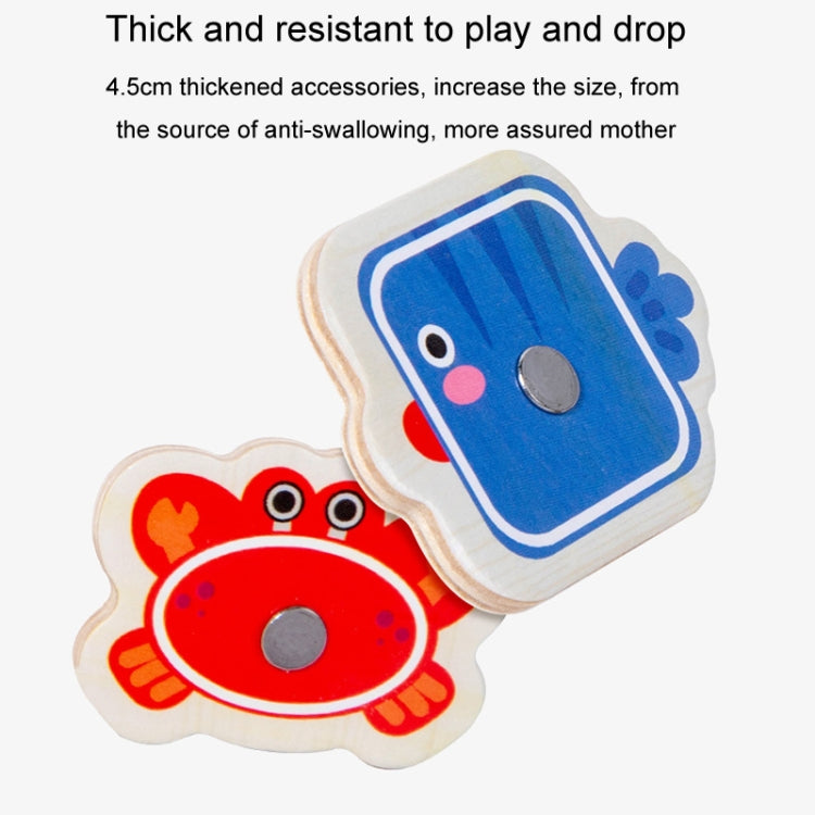 Toddler Color Shape Cognition Fishing Game Montessori Toy Wooden Magnetic Parent-Child Toy - Colorful