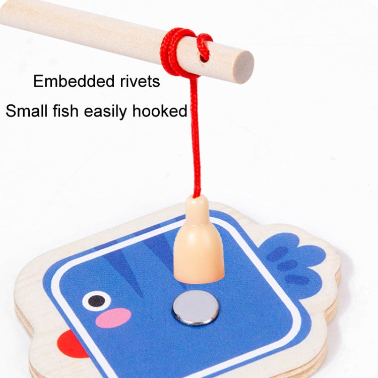 Toddler Color Shape Cognition Fishing Game Montessori Toy Wooden Magnetic Parent-Child Toy - Colorful