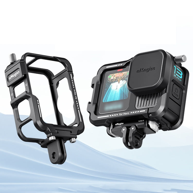 aMagisn Essential Ver Metal Rabbit Cage for GoPro HERO13 Black / HERO12 Black / HERO11 Black / HERO10 Black / HERO9 Black - Black