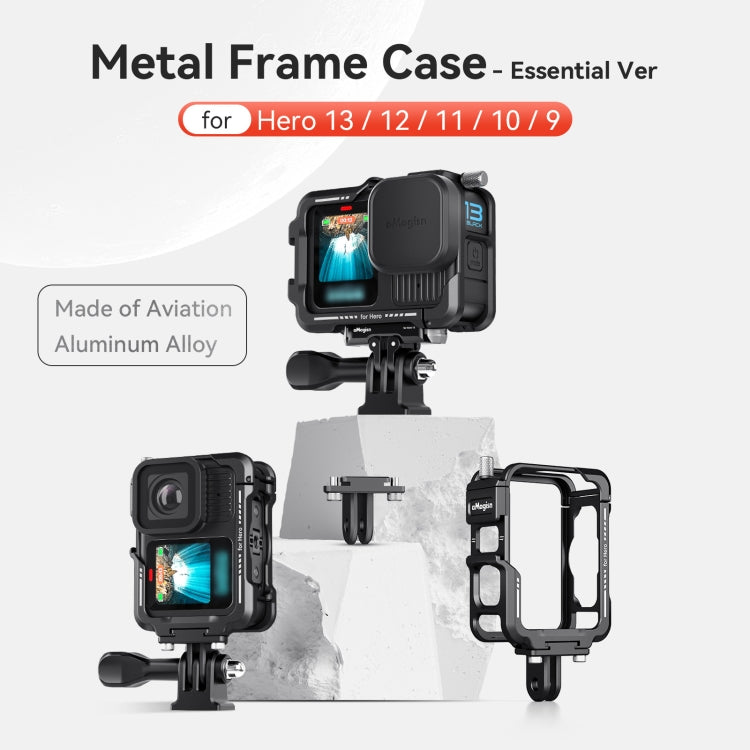 aMagisn Essential Ver Metal Rabbit Cage for GoPro HERO13 Black / HERO12 Black / HERO11 Black / HERO10 Black / HERO9 Black - Black
